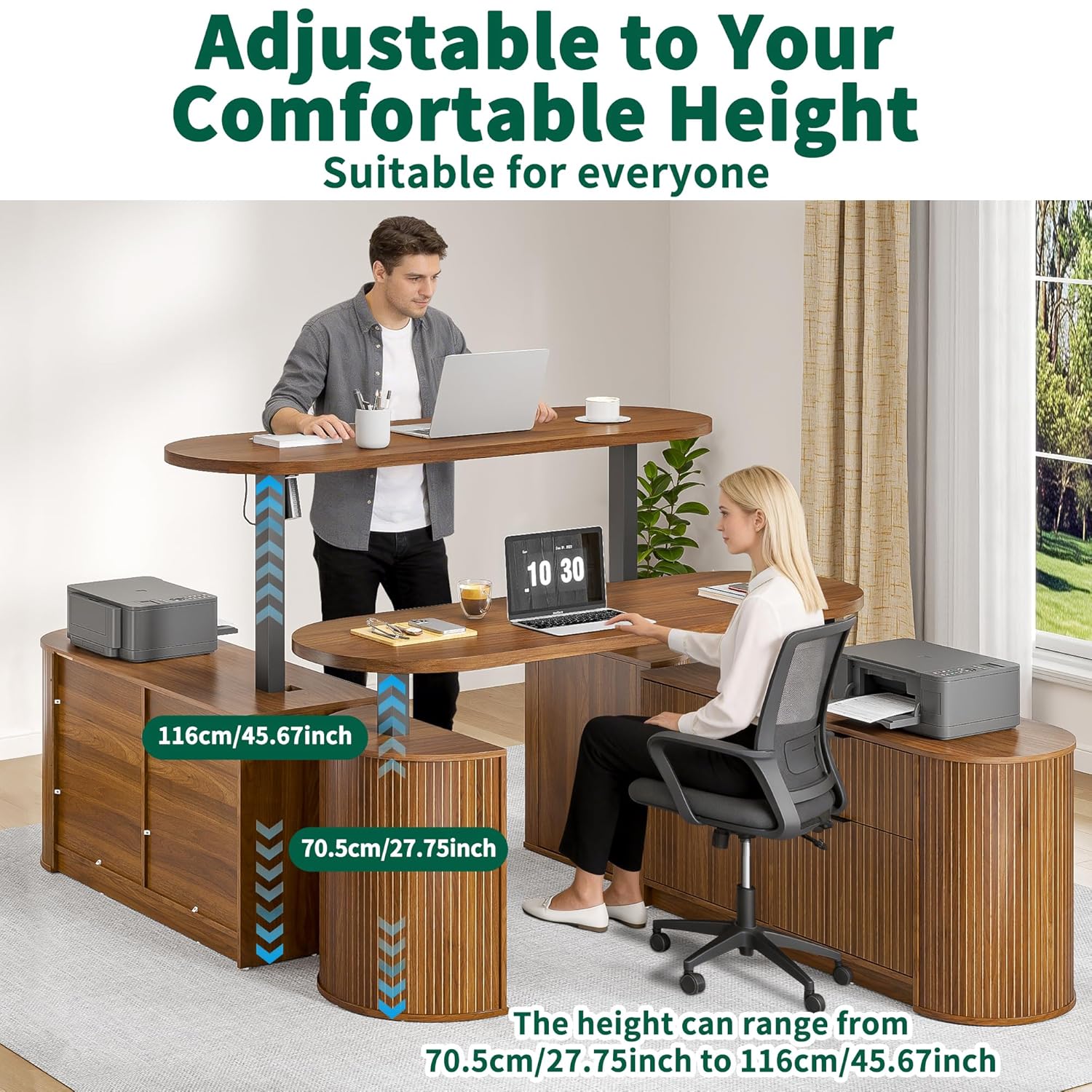 미드 센추리 모던 전동식 L자형 스탠딩 데스크, 59  - Standing Desk Electric 리뷰 및 가격