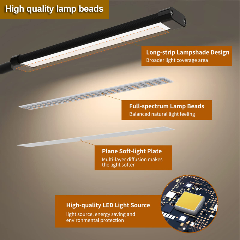 LED 책상 램프 침대 옆 침대 360 ° 접이식 클램 - Standing Desk Electric 리뷰 및 가격