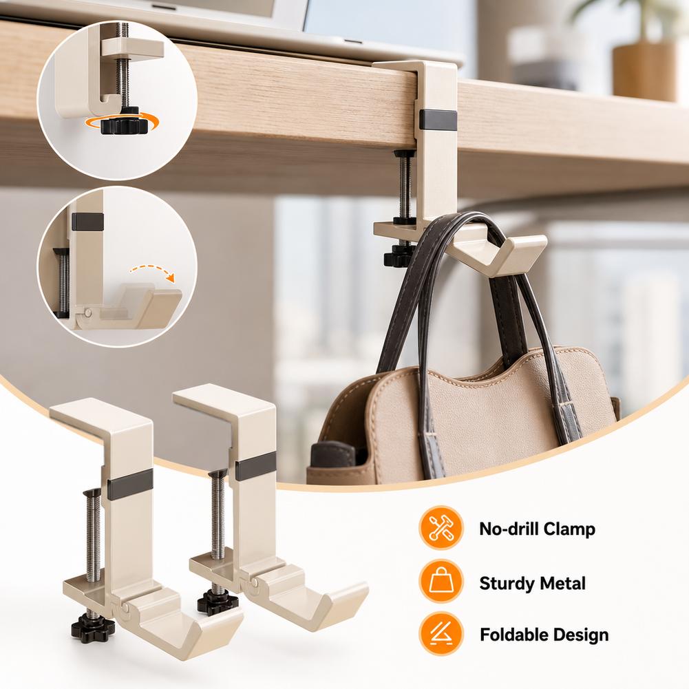 드릴 없이 접이식 책상 걸이, 가방 걸이, 테이블 옆  - Home Office Desk Ideas 리뷰 및 가격
