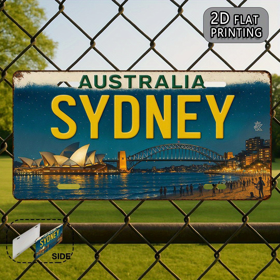 호주 시드니 번호판 틴 사인 - 빈티지 내구성 금속 플 - Home Office Australia 리뷰 및 가격