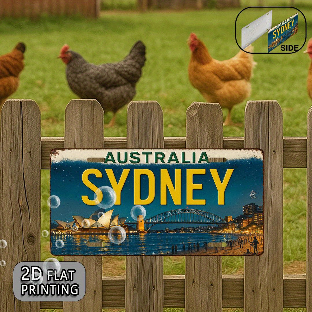호주 시드니 번호판 틴 사인 - 빈티지 내구성 금속 플 - Home Office Australia 리뷰 및 가격