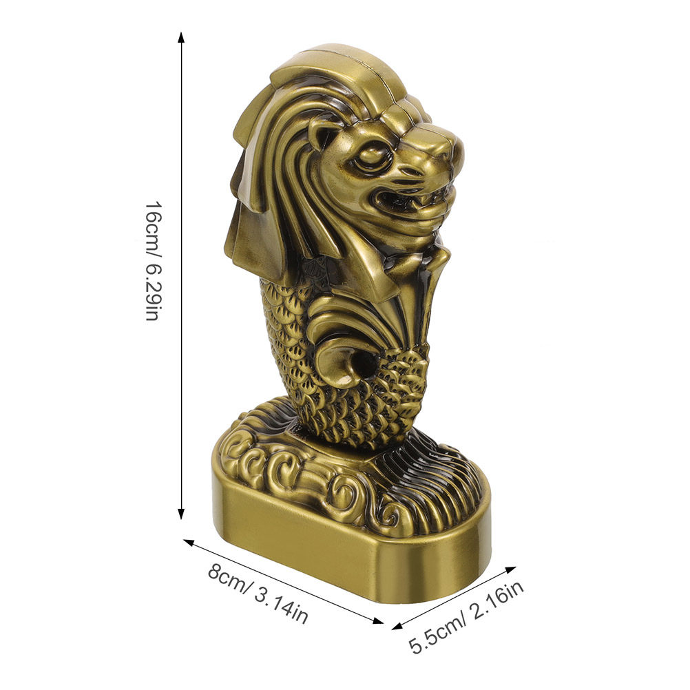 2Pcs Merlion 싱가포르 금속 조각품 튼튼한 데 - Home Office Singapore 리뷰 및 가격