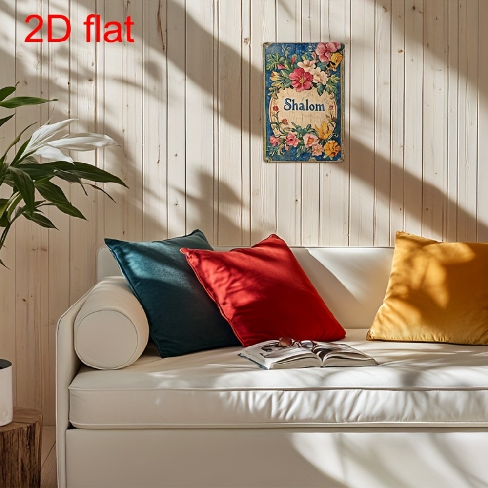 CIFBUY 빈티지 꽃무늬 샬롬 알루미늄 벽 예술 8x - Home Office For 리뷰 및 가격