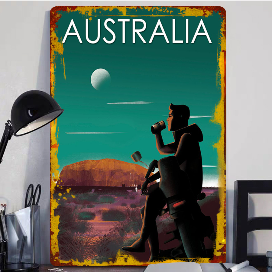 호주 풍경 소박한 금속 벽 예술 맞춤 여행 풍경 홈 오 - Home Office Australia 리뷰 및 가격